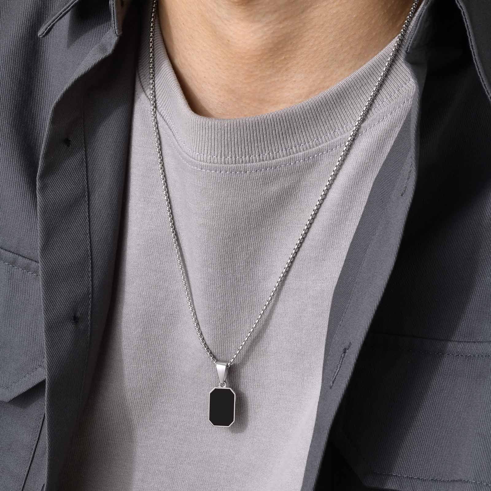 WM-P81 Golden Men, Women Necklace Pendant with Chain — image 7