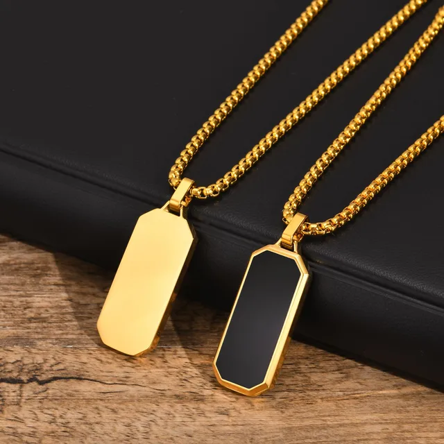 WM-P92 Golden Men, Women Necklace Pendant with Chain