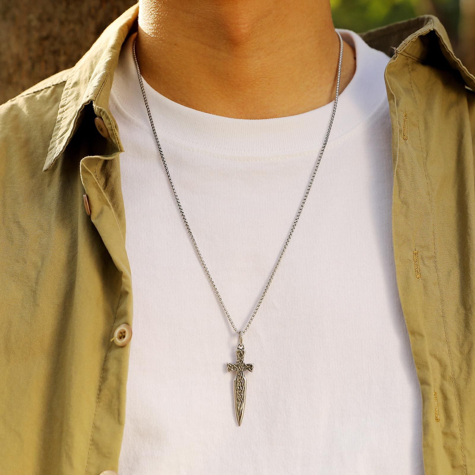 WM-P98 -Men, Women Necklace Pendant with Chain — image 5