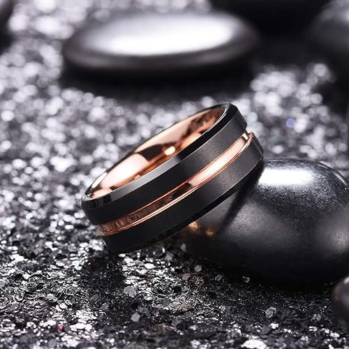 WM-R106 - Golden Line 8 mm Tungsten Carbide Ring — image 4