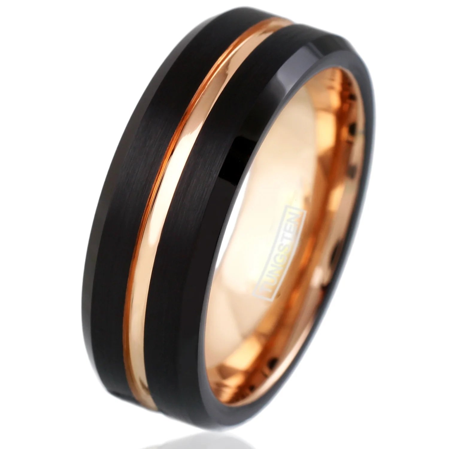WM-R106 - Golden Line 8 mm Tungsten Carbide Ring — image 5