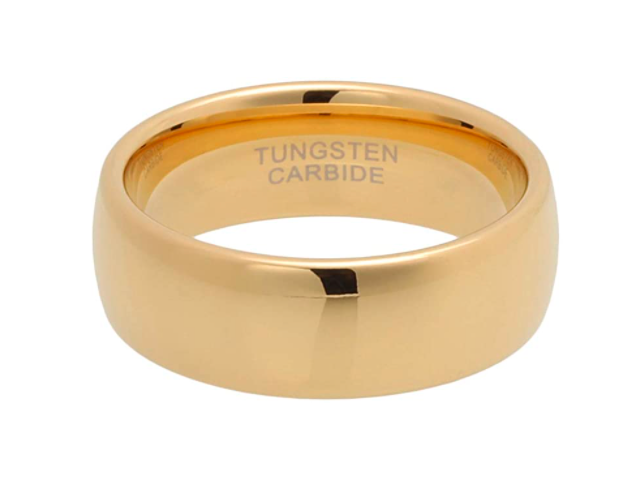 WM-R144 - Shiny Gold 8 mm Tungsten Carbide Ring