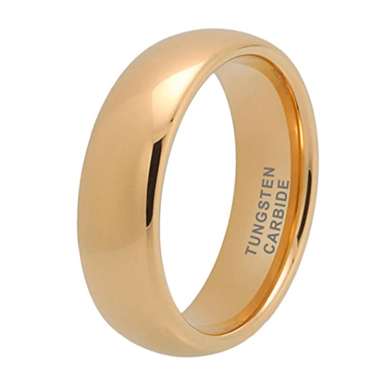 WM-R145 - Shiny Gold 6 mm Tungsten Carbide Ring