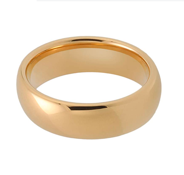 WM-R145 - Shiny Gold 6 mm Tungsten Carbide Ring