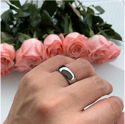 WM-R146 - Shiny Silver 8 mm Tungsten Carbide Ring — image 7