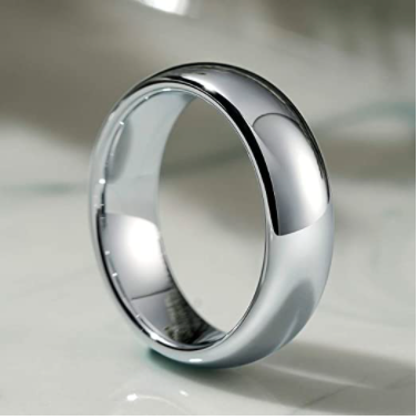 WM-R147 - Shiny Silver 6 mm Tungsten Carbide Ring