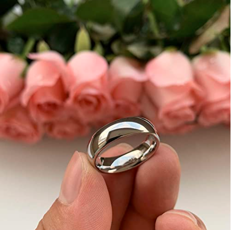 WM-R147 - Shiny Silver 6 mm Tungsten Carbide Ring — image 5