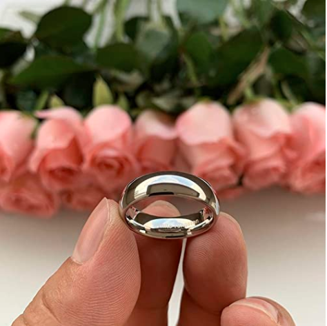 WM-R147 - Shiny Silver 6 mm Tungsten Carbide Ring — image 6