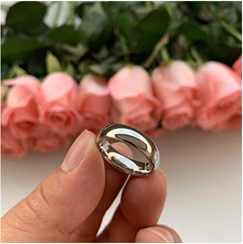 WM-R147 - Shiny Silver 6 mm Tungsten Carbide Ring — image 7