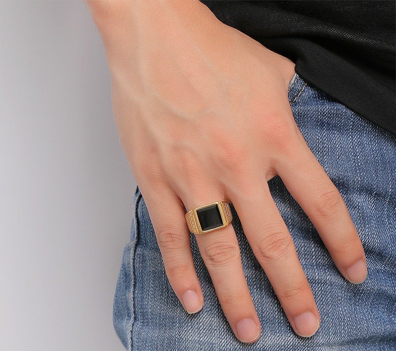 WM-R161 – Golden Stainless Steel Ring — image 5