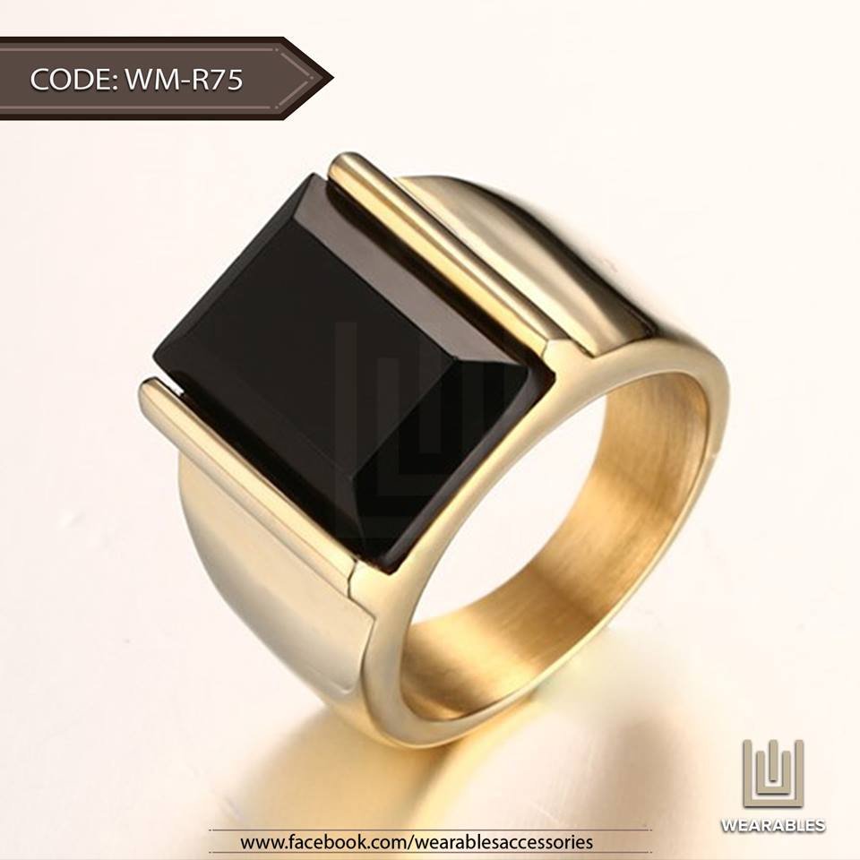 WM-R75 – Golden Stainless Steel Ring