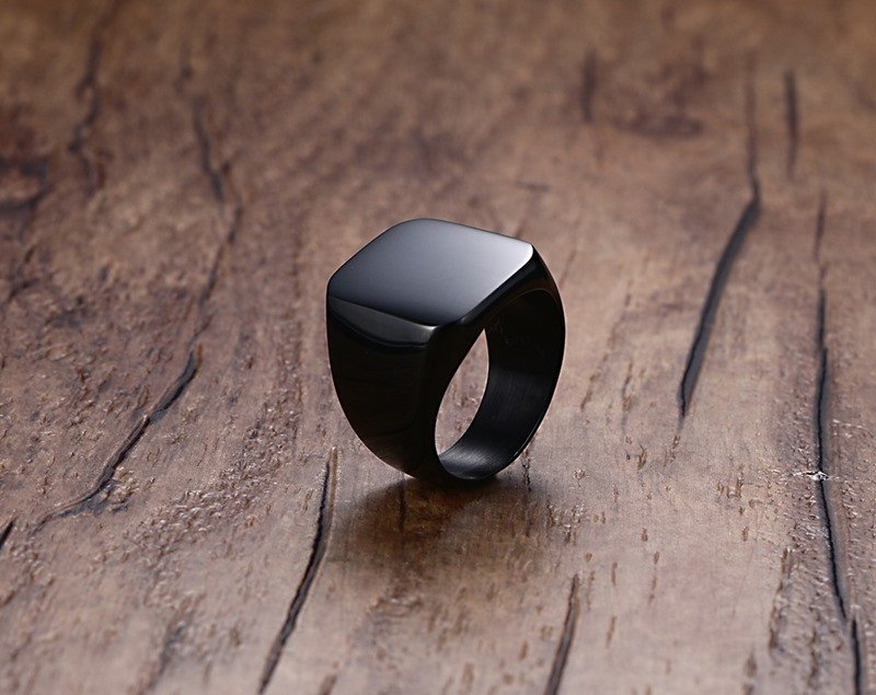 WMR-13 - Black Stainless Steel Men Ring