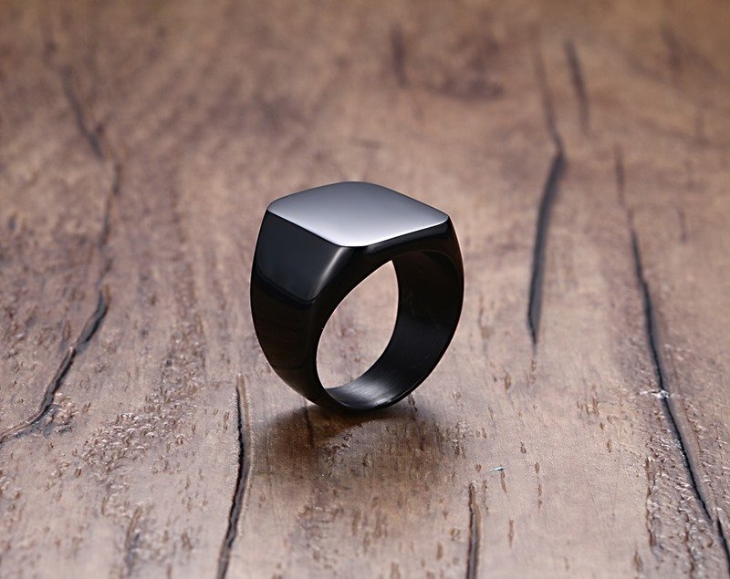 WMR-13 - Black Stainless Steel Men Ring