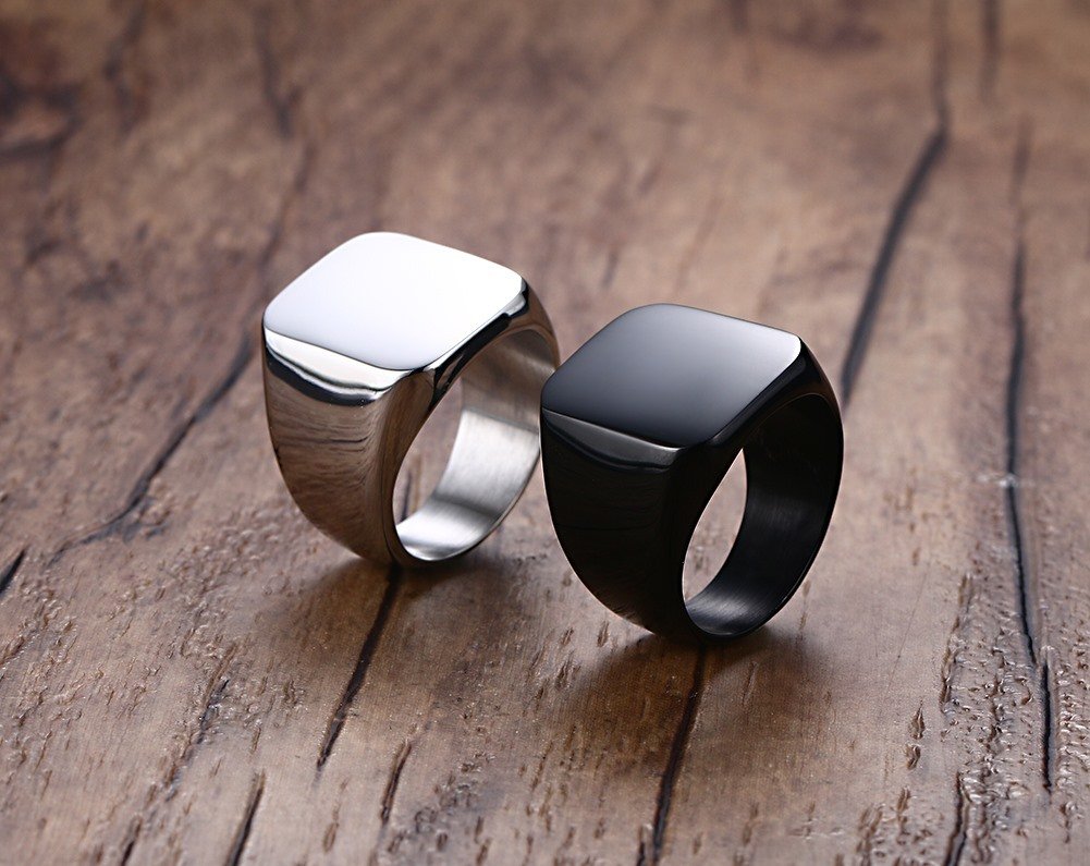 WMR-13 - Black Stainless Steel Men Ring — image 4
