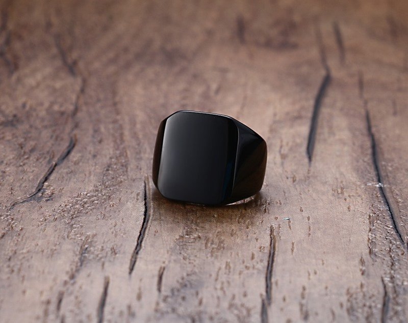 WMR-13 - Black Stainless Steel Men Ring — image 7