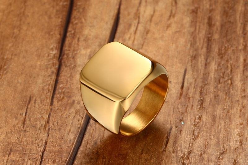 WMR-13 - Golden Stainless Steel Men Ring