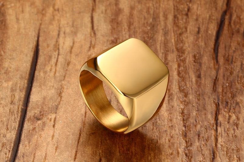 WMR-13 - Golden Stainless Steel Men Ring — image 3