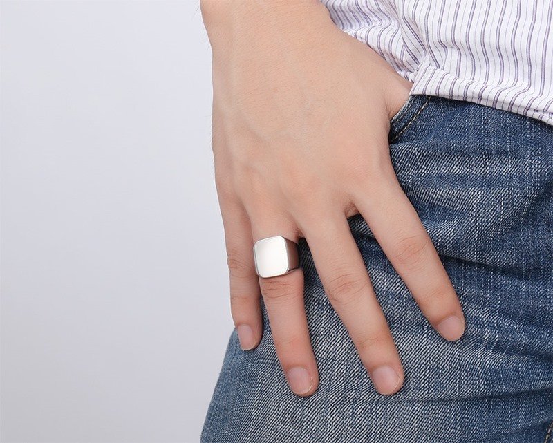 WMR-13 - Silver Stainless Steel Men Ring — image 3