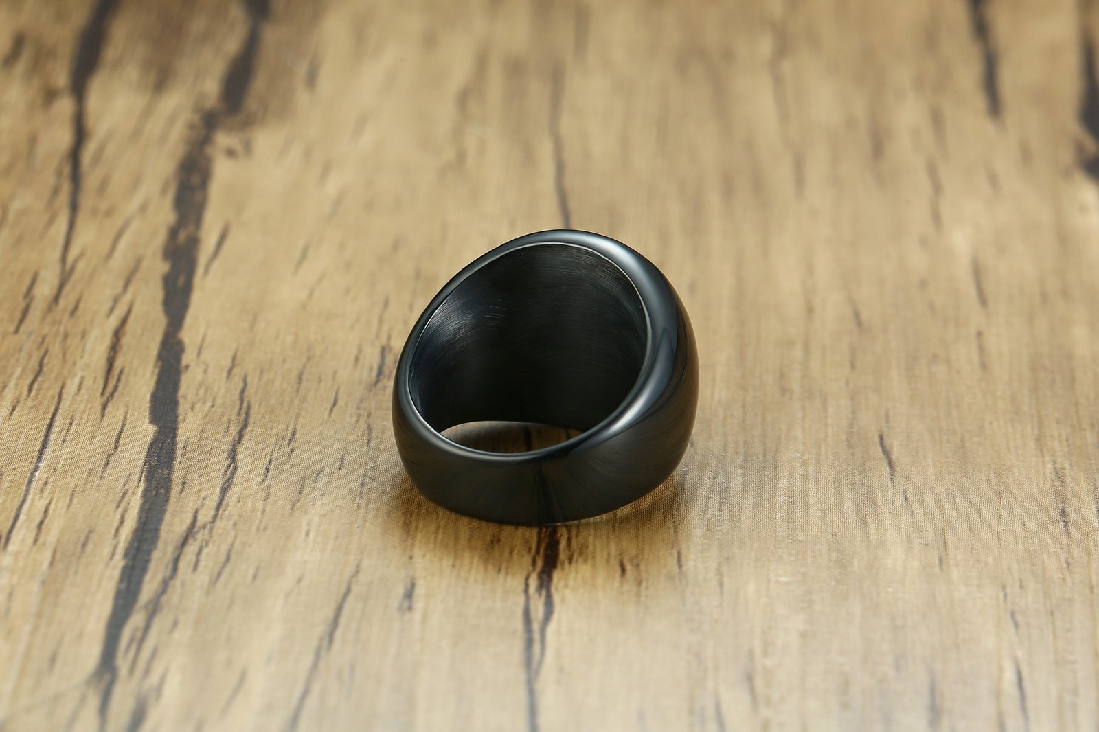 WMR-169 - Black Stainless Steel Men Ring — image 4