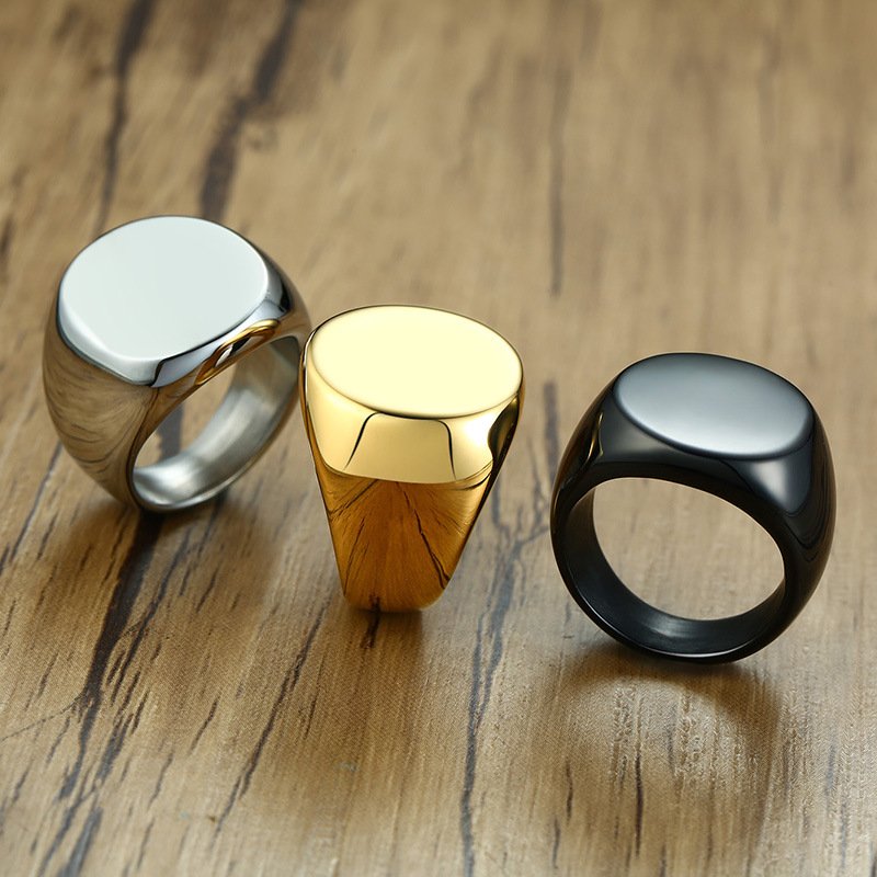 WMR-169 - Golden Stainless Steel Men Ring — image 3