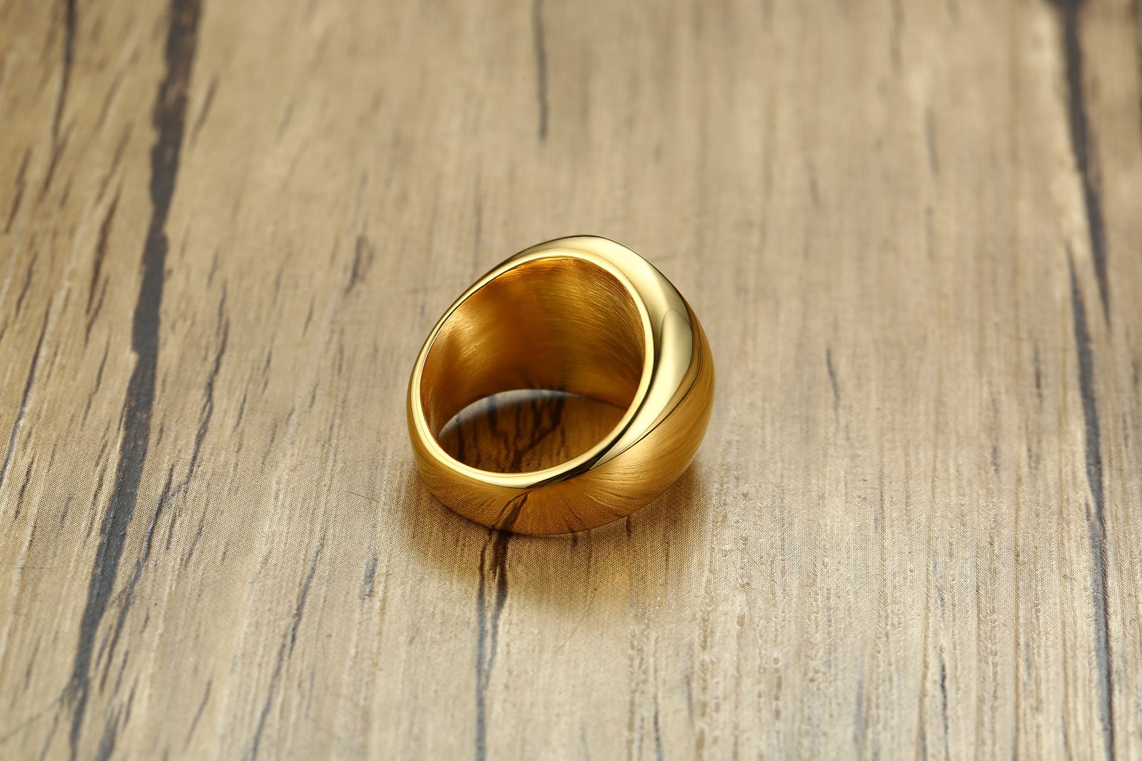 WMR-169 - Golden Stainless Steel Men Ring — image 4