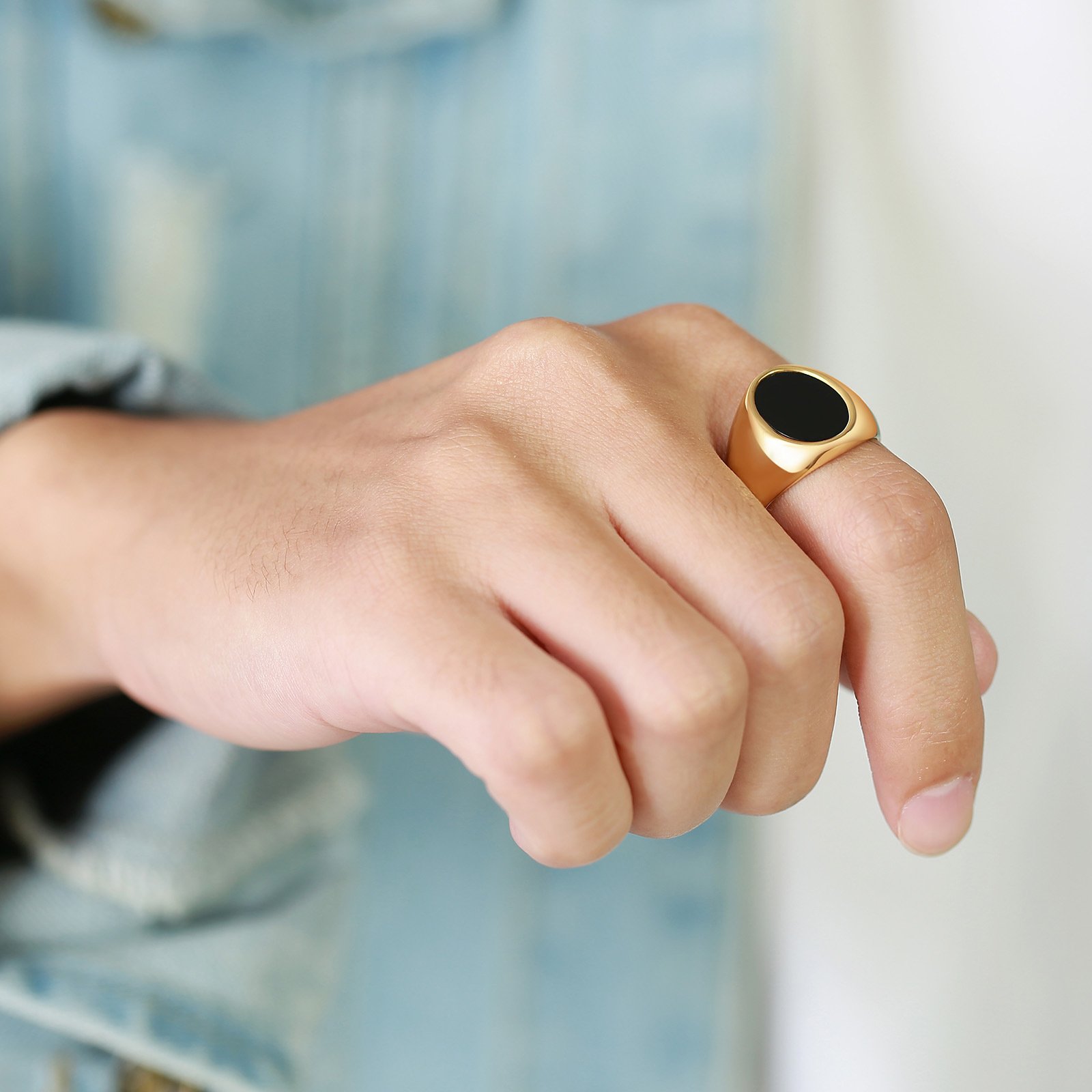 WMR151- Stainless Steel Ring Gold — image 4