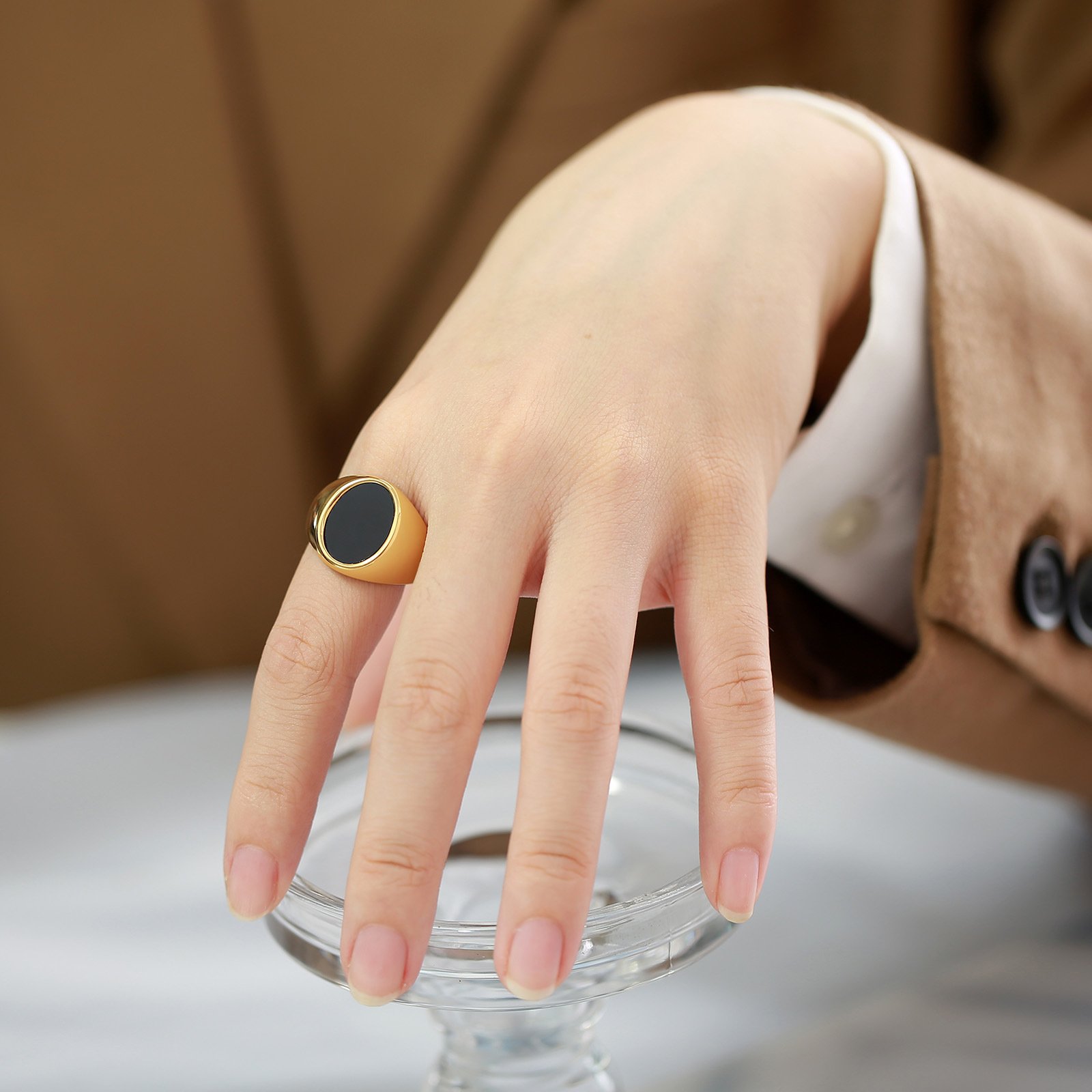 WMR151- Stainless Steel Ring Gold — image 5