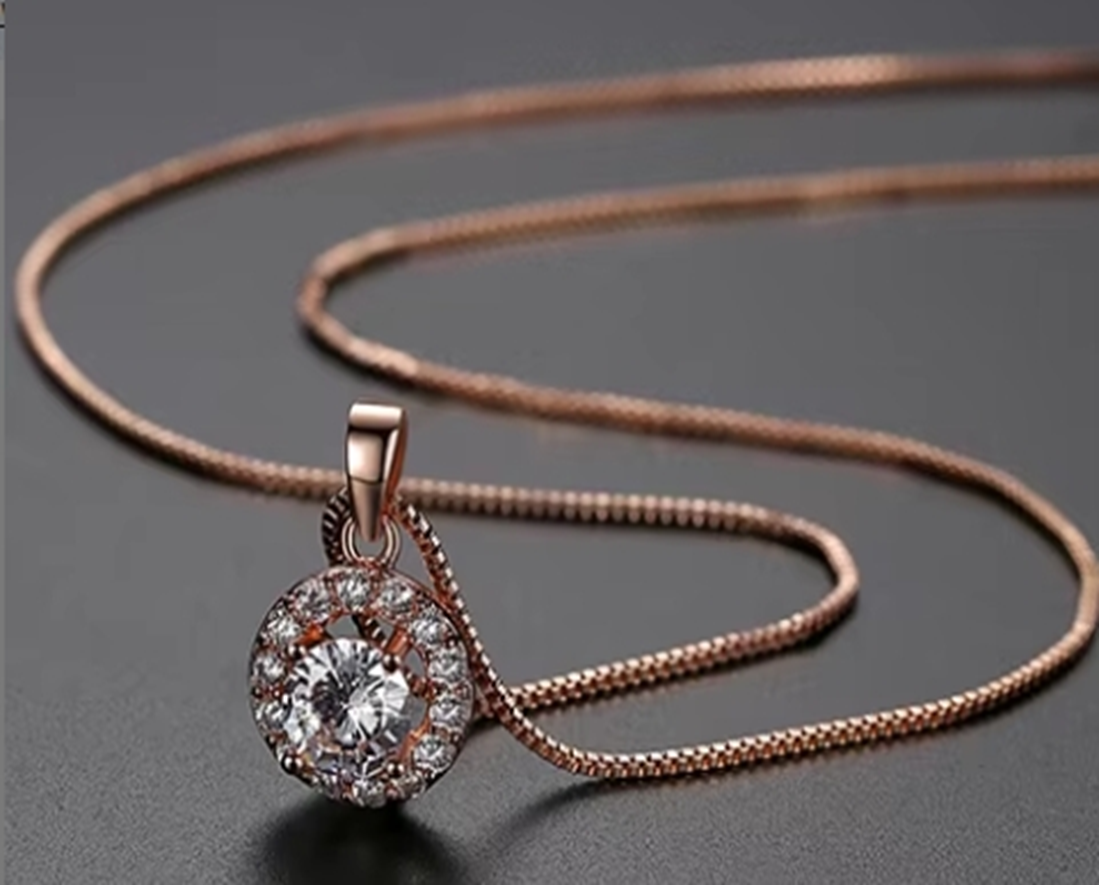WP257- Rose Golden Women Necklace Pendant