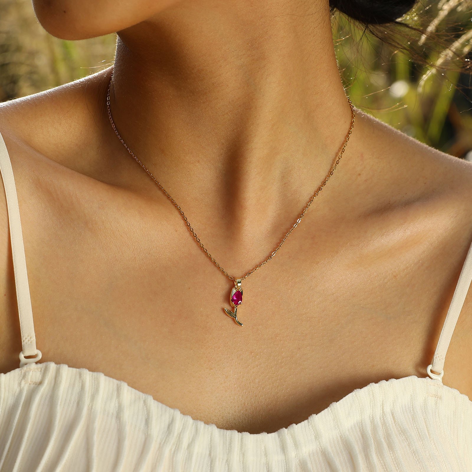 WP489 - Red Necklace Pendant for Women — image 3