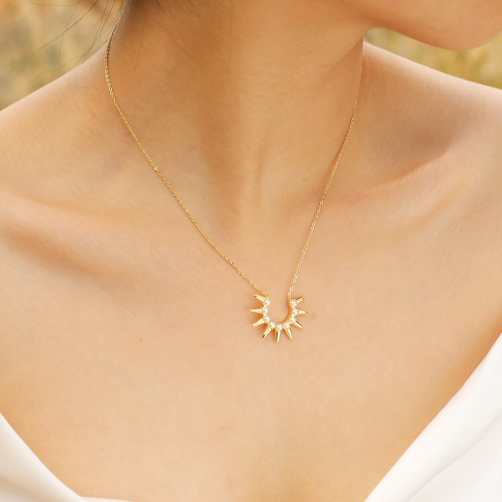 WP496 - Golden Necklace Pendant for Women — image 3