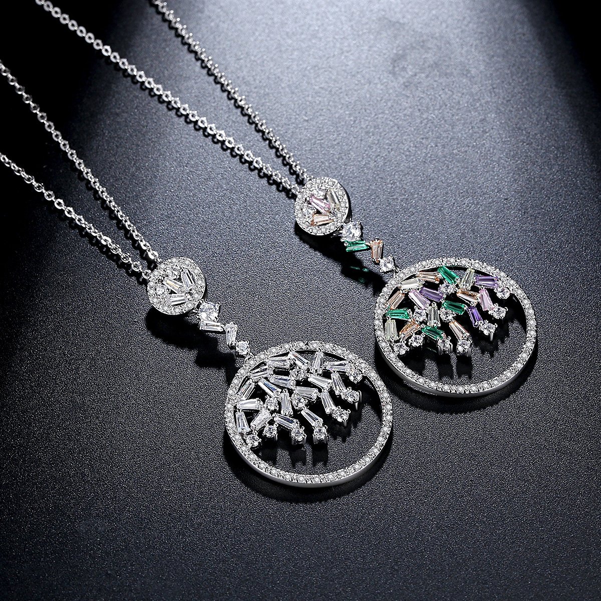 WP610 - Silver Multi Women Necklace Pendant