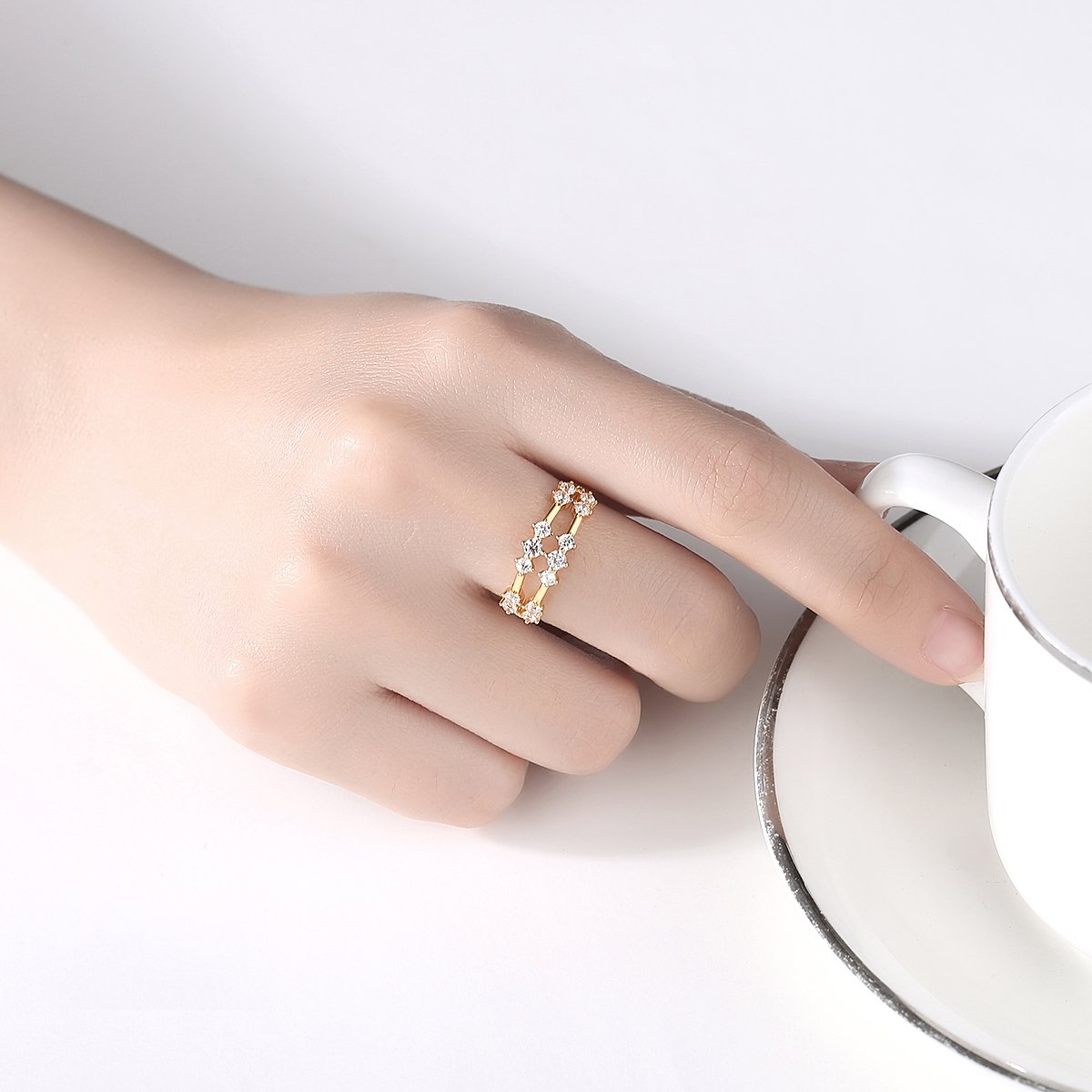 WR404 Silver Luxury Ring for Women (Adjustable Ring) — image 3