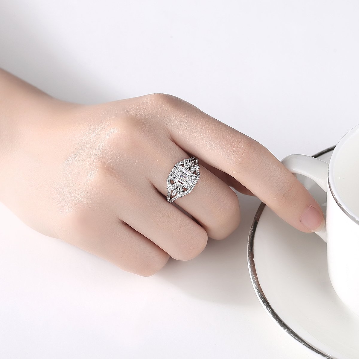 WR406 Silver Luxury Ring for Women (Adjustable Ring) — image 3