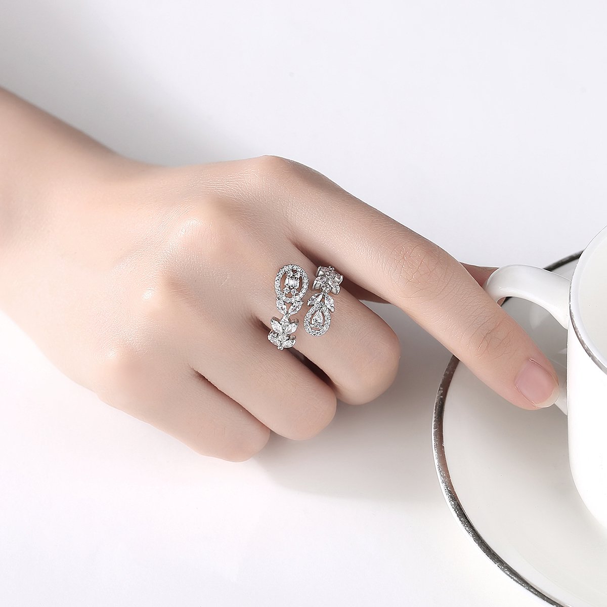 WR408 Silver Luxury Ring for Women (Adjustable Ring) — image 3