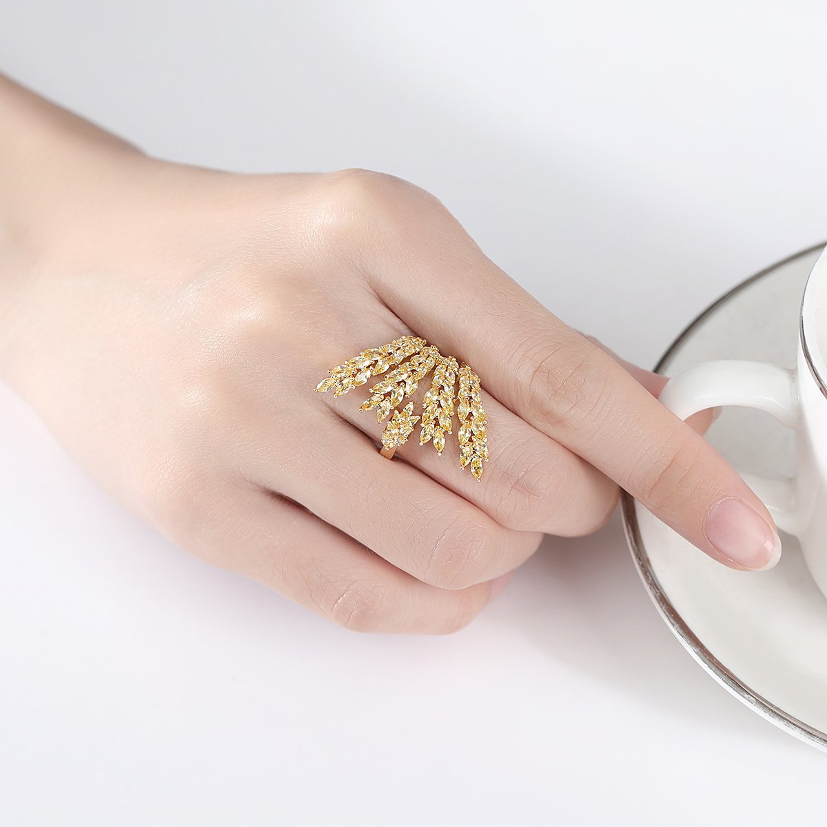 WR413 Golden Luxury Ring for Women (Adjustable Ring) — image 4