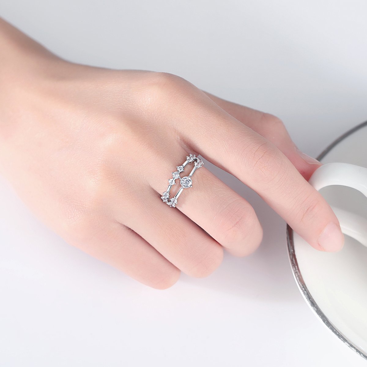 WR419 Silver Luxury Ring for Women (Adjustable Ring)