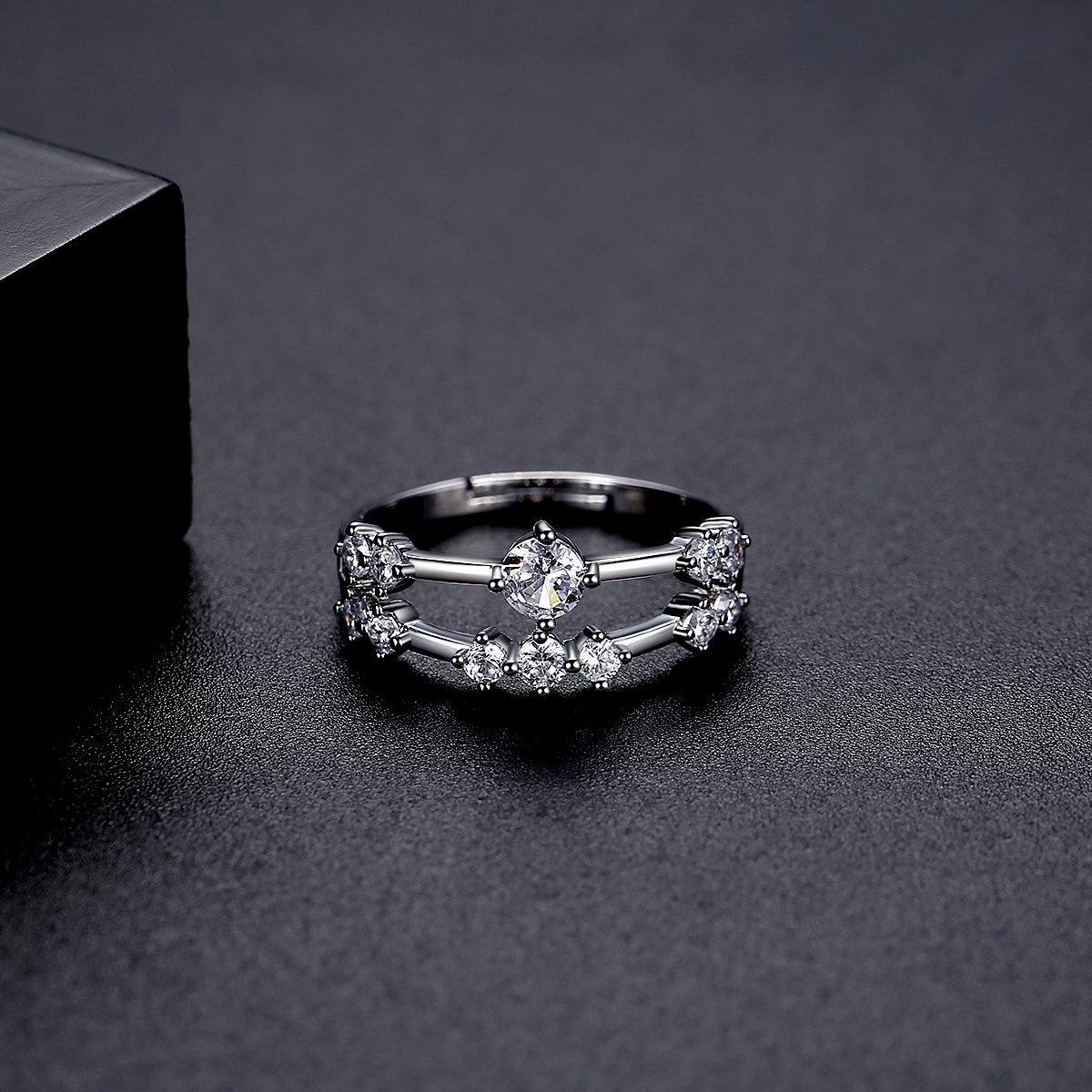WR419 Silver Luxury Ring for Women (Adjustable Ring) — image 4