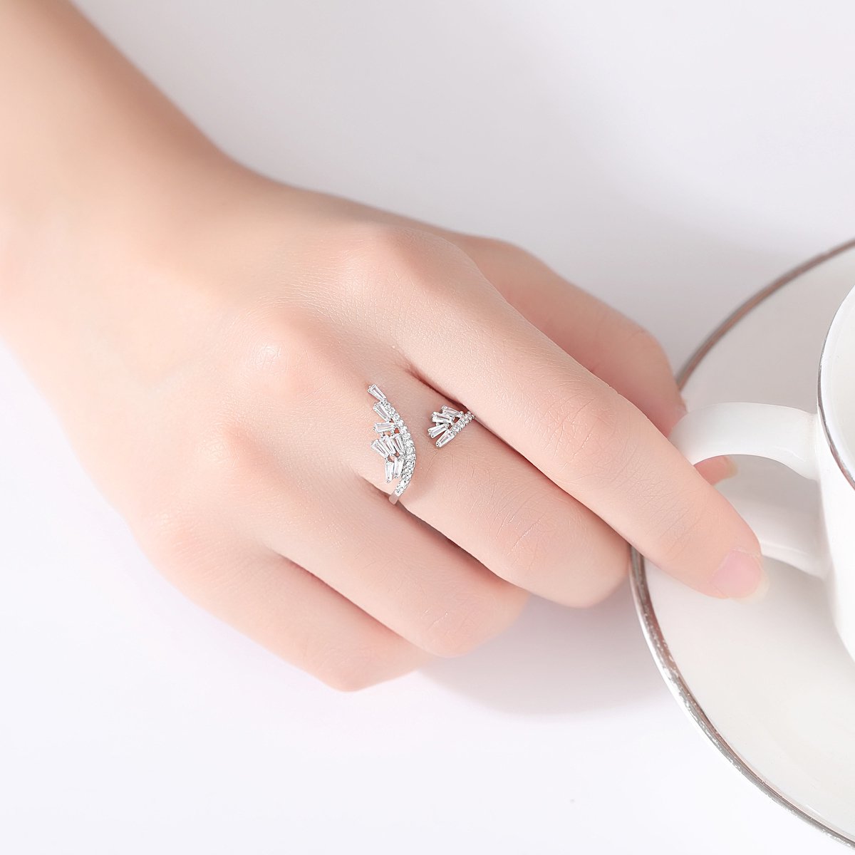 WR426 Silver Luxury Ring for Women (Adjustable Ring) — image 3