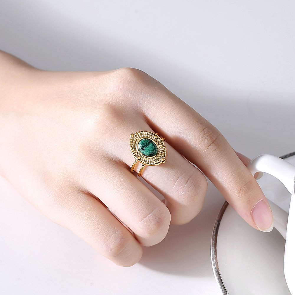 WR445 Adjustable Golden Luxury Ring for Women — image 3