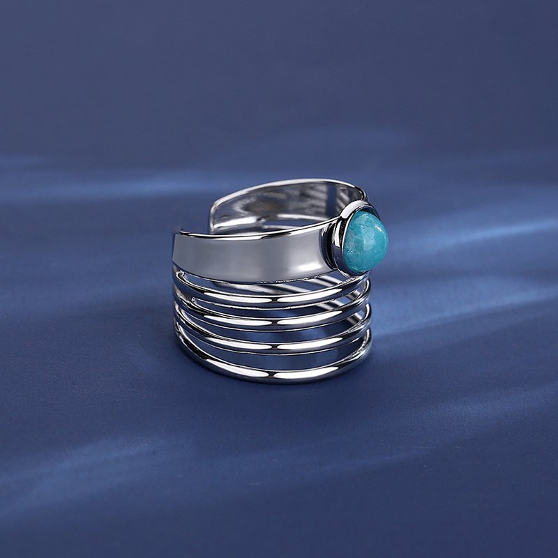 WR448 Adjustable Silver Luxury Ring for Women
