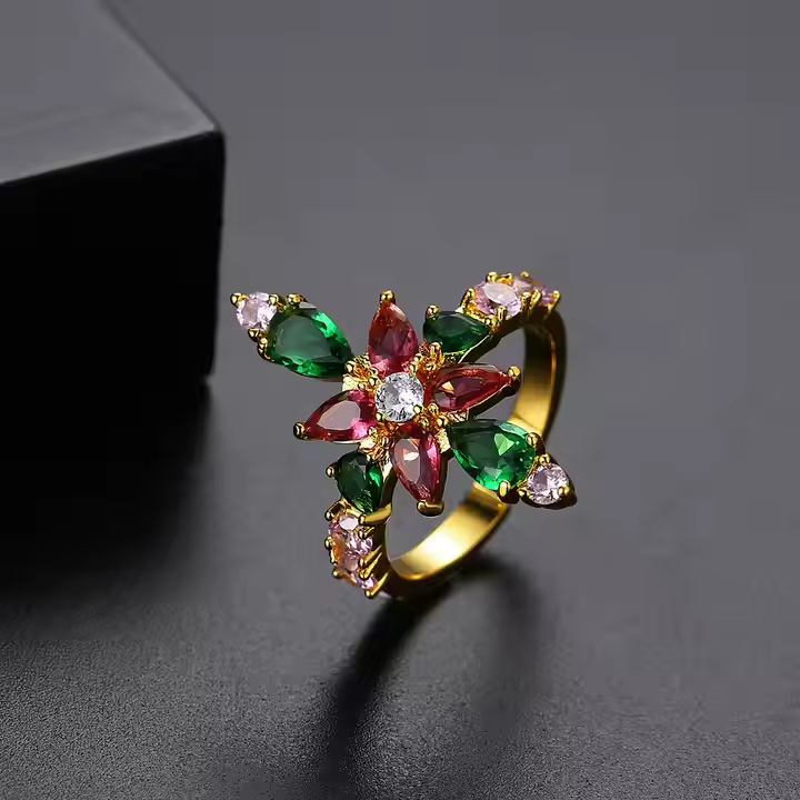 WR464 Golden Luxury Ring for Women (Adjustable Ring)