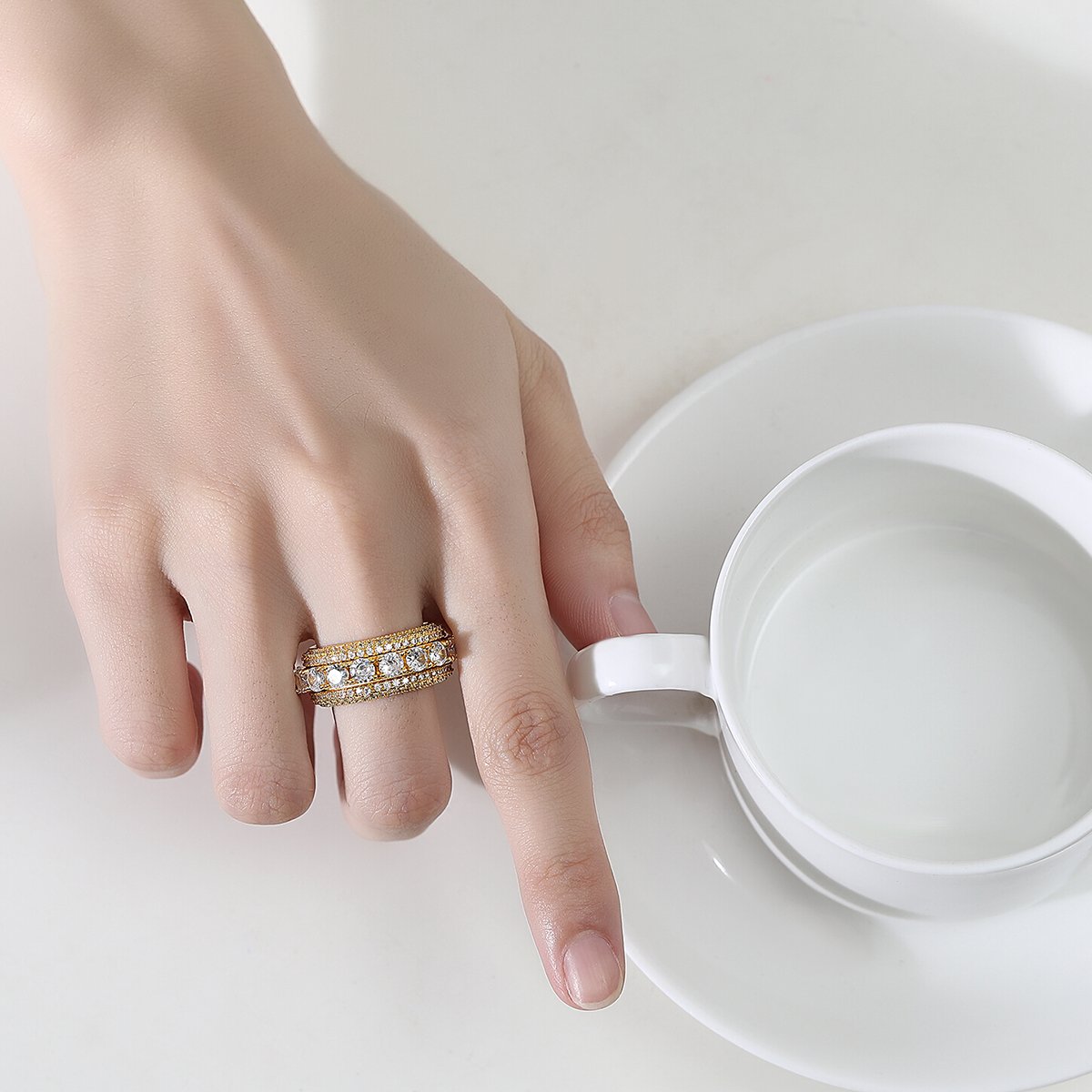 WR469 Golden Luxury Ring for Women — image 5