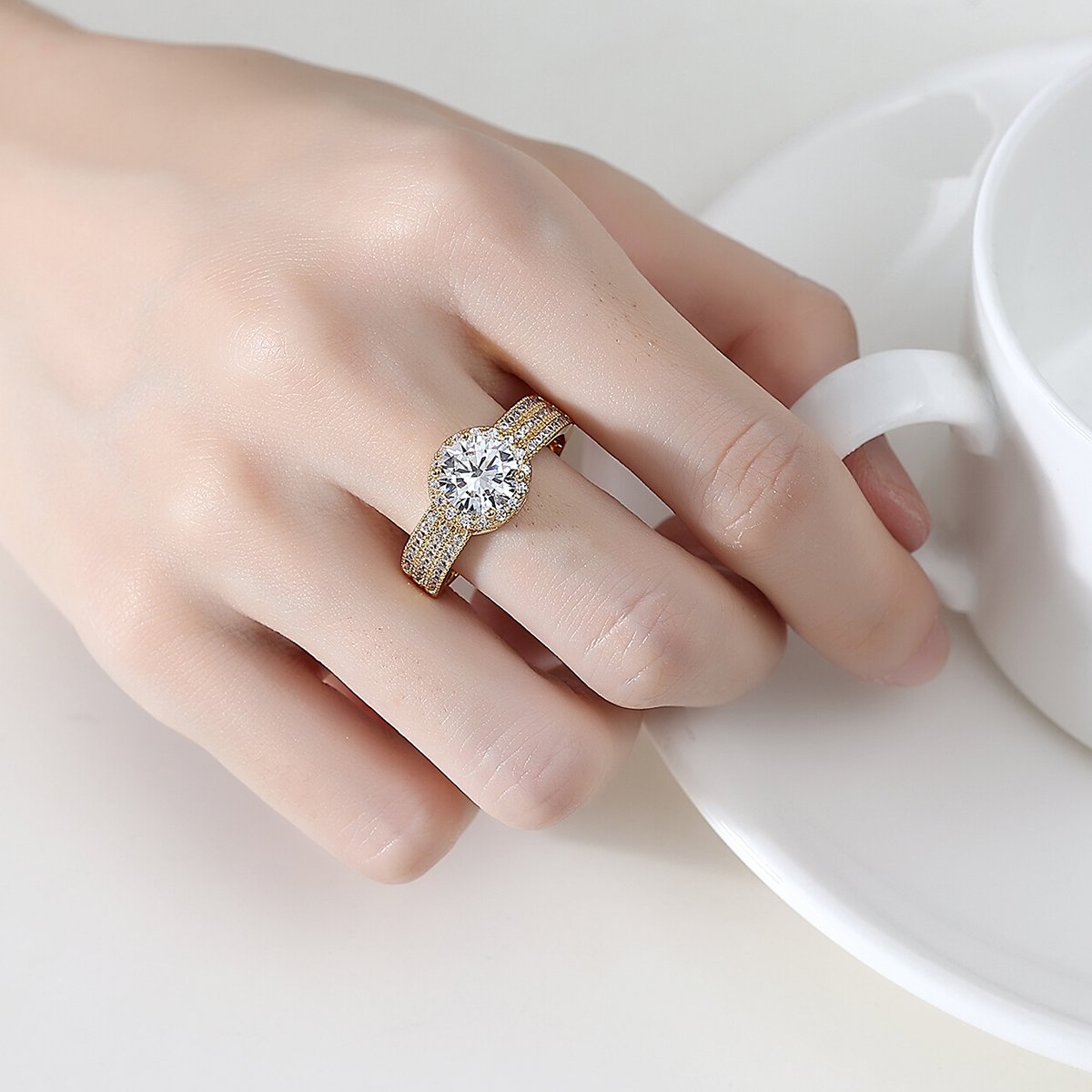 WR474 Golden Luxury Ring for Women (Adjustable Ring) — image 3