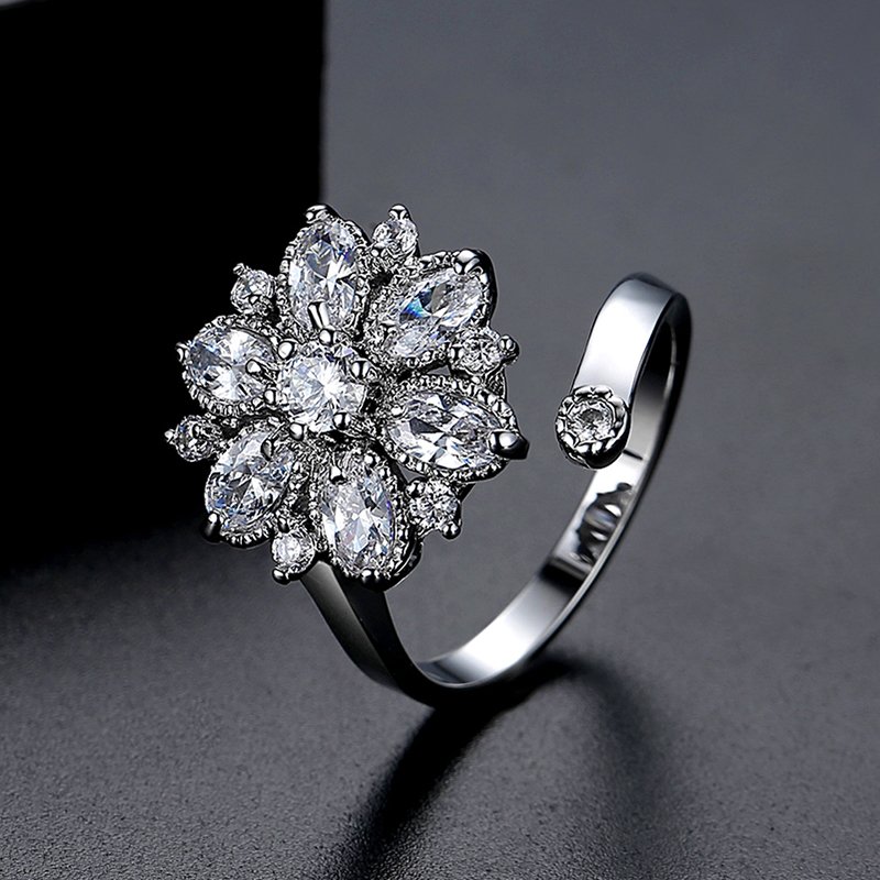 WR492 Silver Luxury Ring for Women (Adjustable Ring)