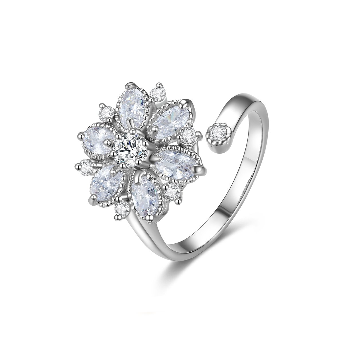 WR492 Silver Luxury Ring for Women (Adjustable Ring) — image 5