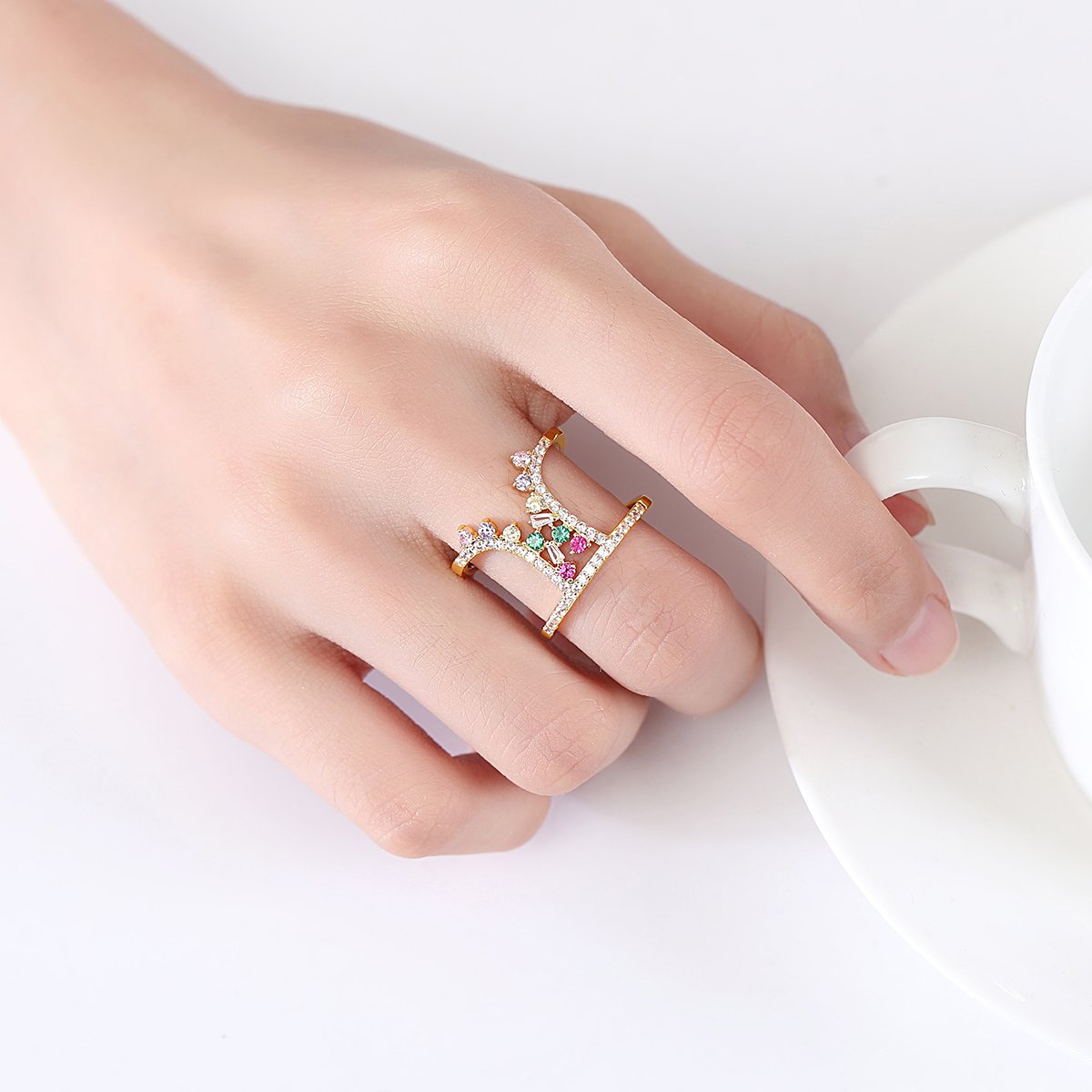 WR493 Golden Luxury Ring for Women (Adjustable Ring)