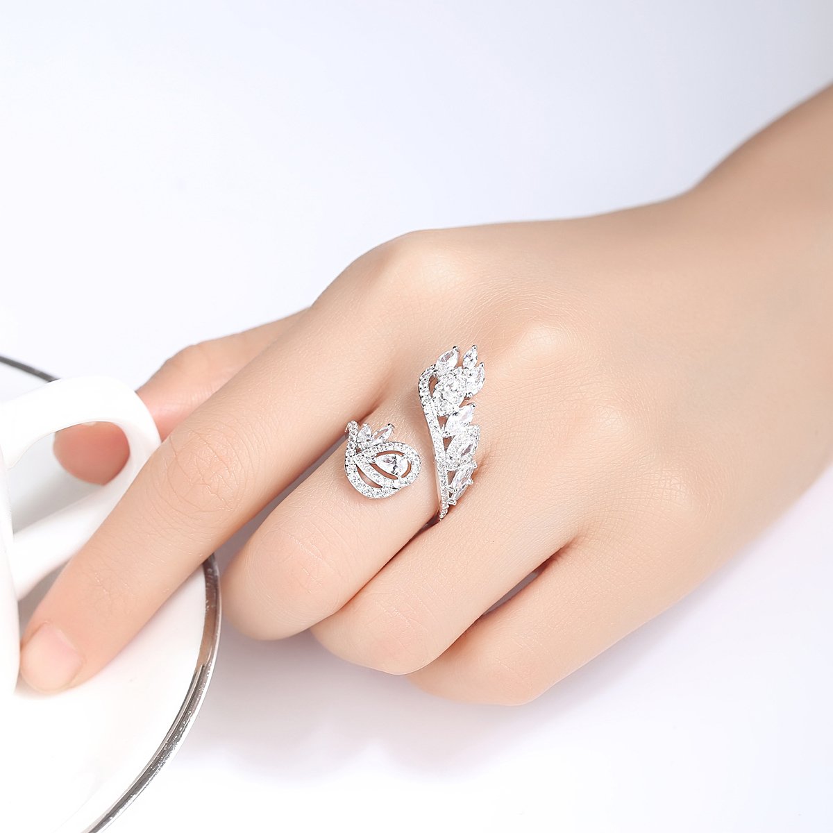 WR502 Silver Luxury Ring for Women (Adjustable Ring) — image 3