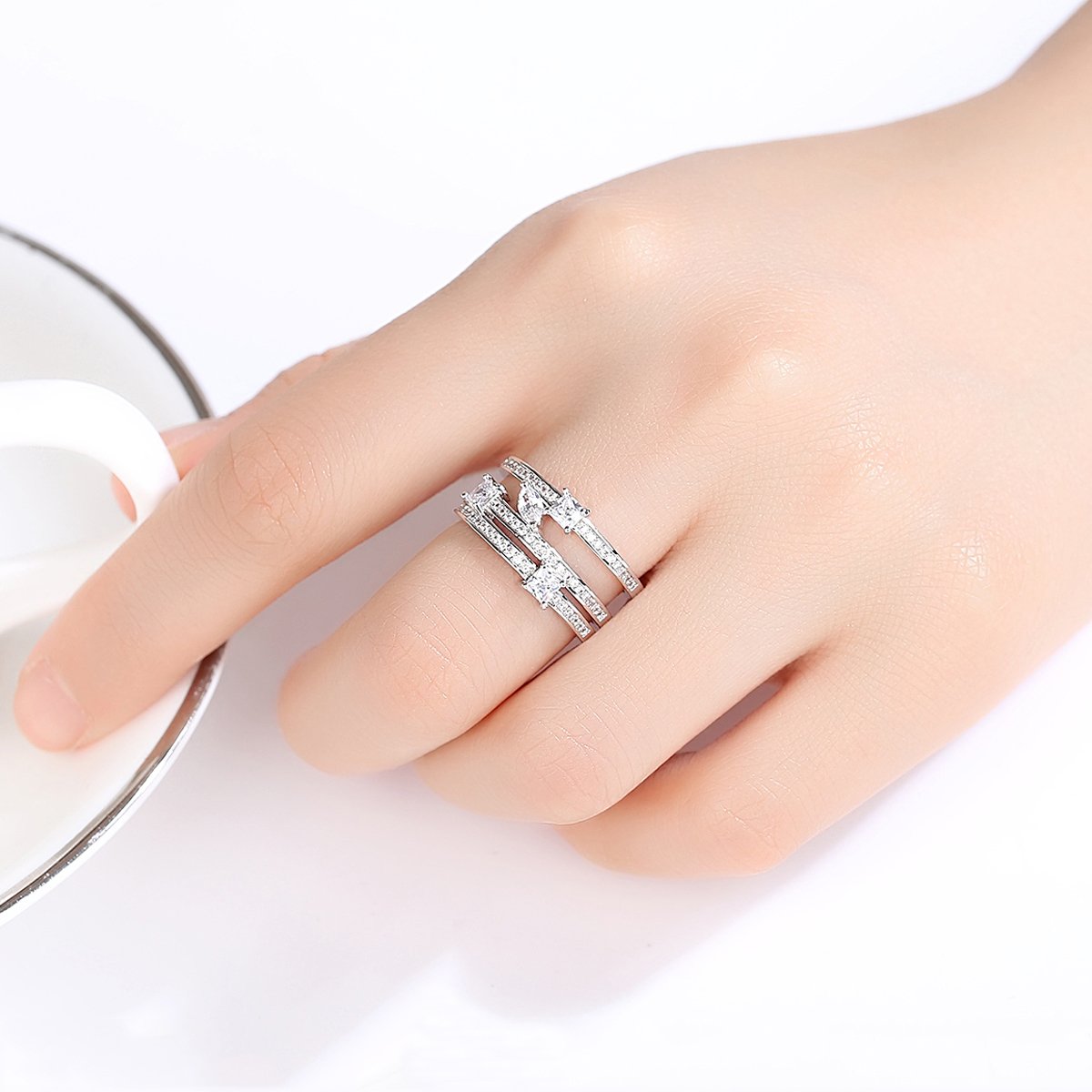WR503 Silver Luxury Ring for Women (Adjustable Ring) — image 3