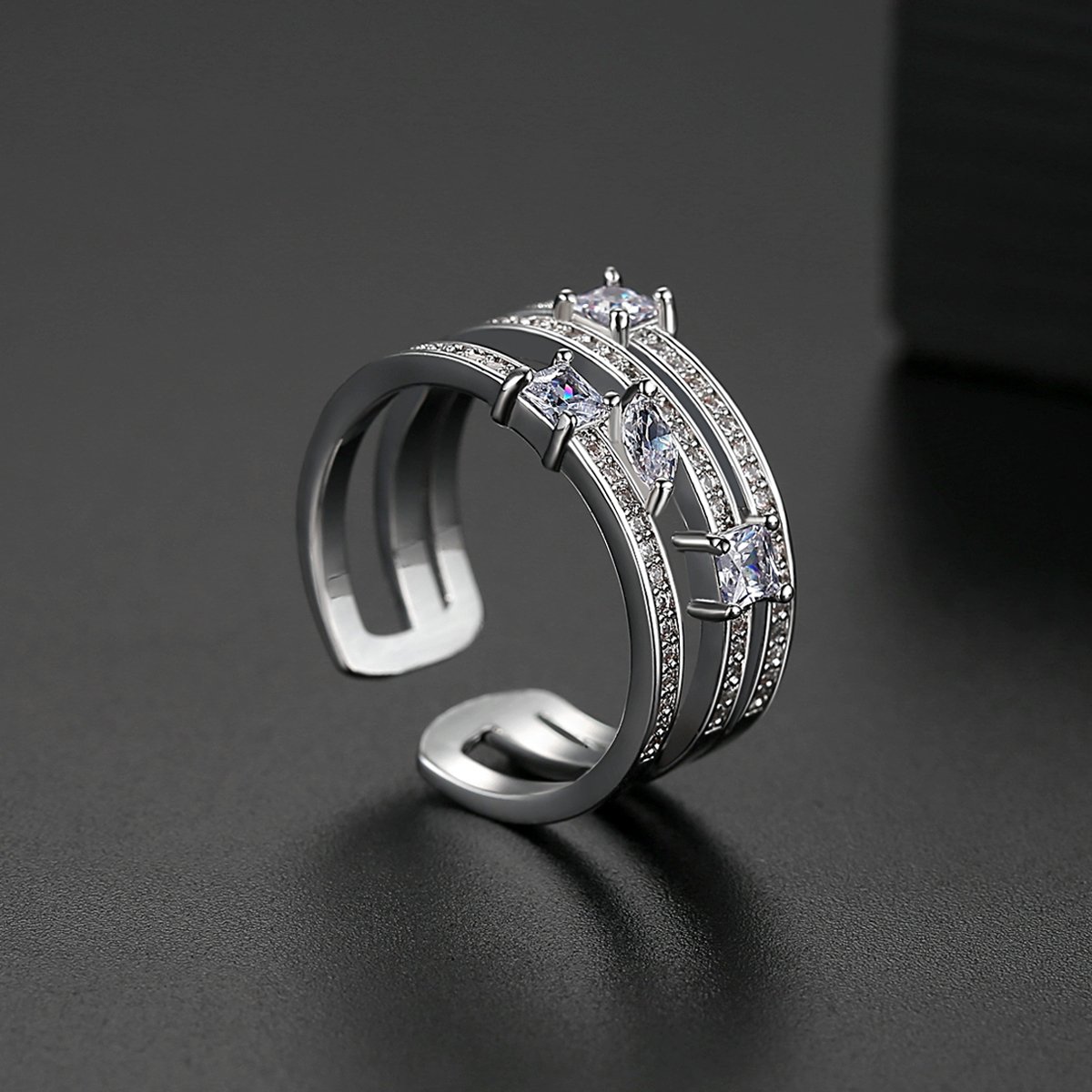 WR503 Silver Luxury Ring for Women (Adjustable Ring) — image 5