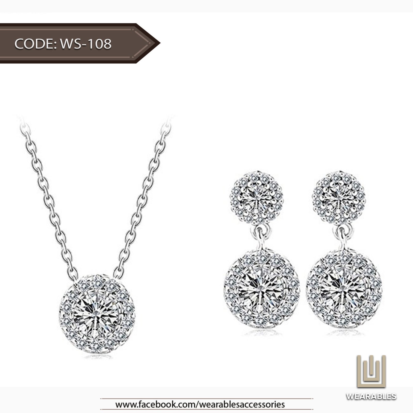 WS108- Pendant and Earring Set for Women
